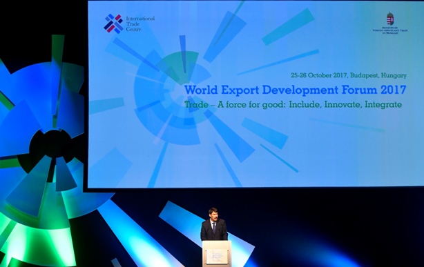 Áder János köztársasági elnök részt vett és beszédet mondott a World Export Development Forum 2017 megnyitóján a Budapesti Kongresszusi Központban.
